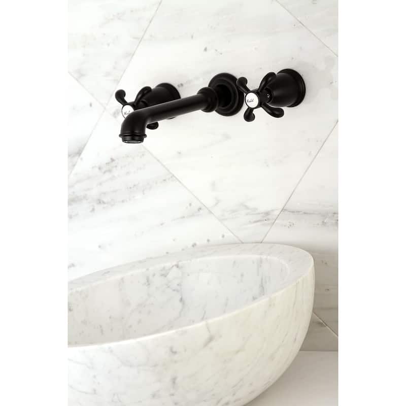 Kingston Brass French Country Two-Handle 3-Hole Wall Mount Bathroom Faucet