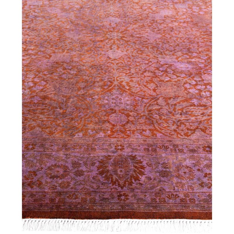 Overdyed One-of-a-Kind Hand-Knotted Octagon Area Rug - Purple - 6' 1" x 6' 1"