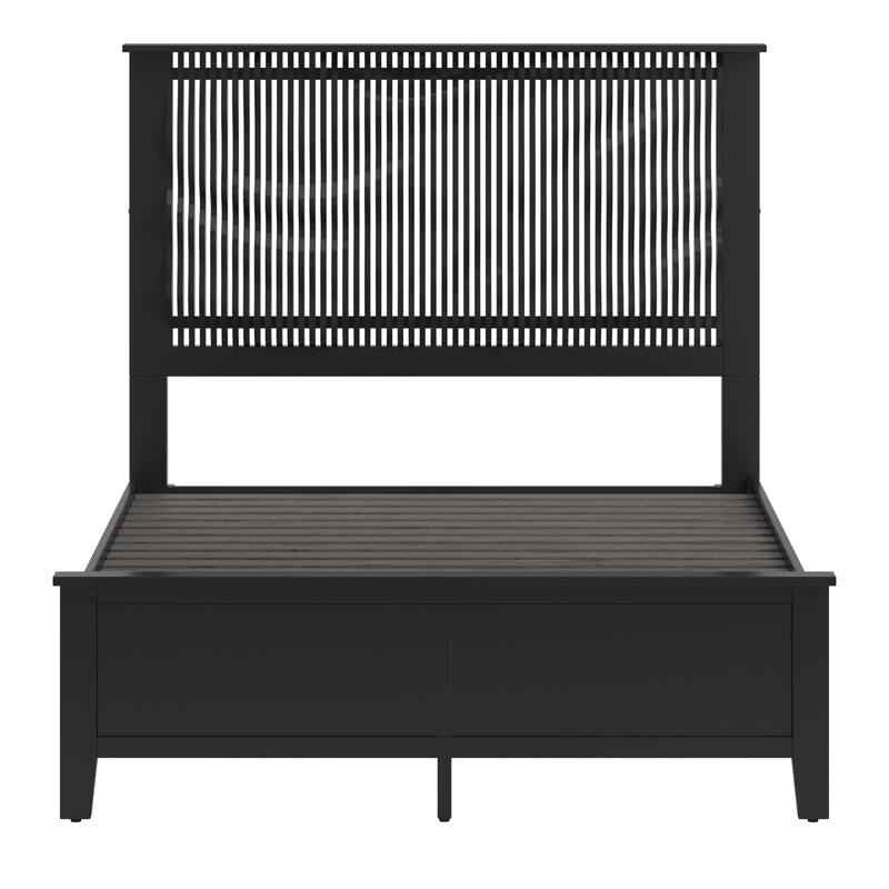 Bergen Wave Headboard with LED Lights Platform Bed by iNSPIRE Q Modern