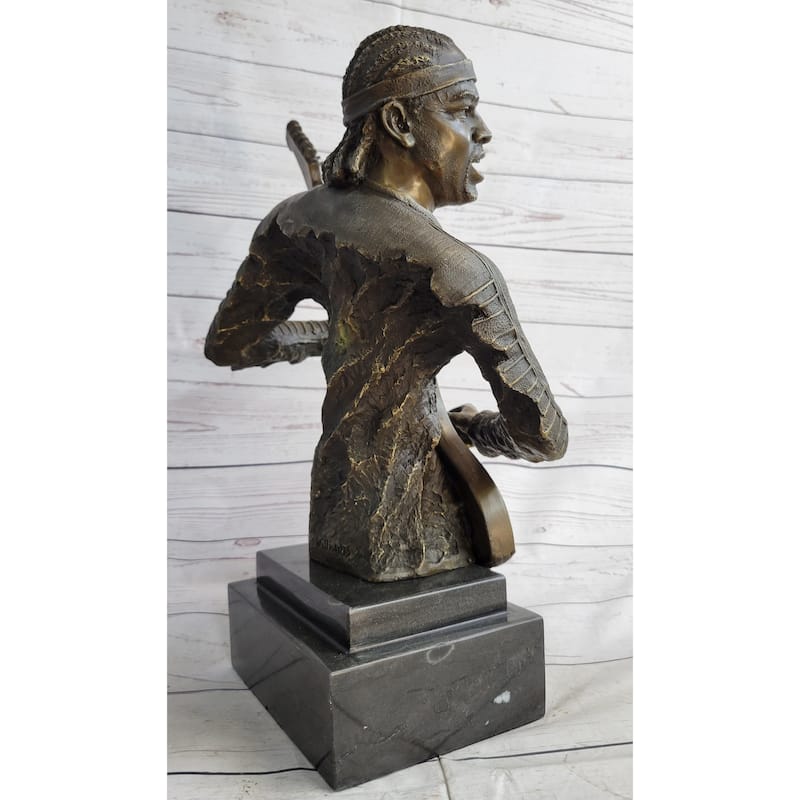 Jimi Hendrix Guitarist Musician Bronze Statue Sculpture Figure 18 Inches X 17 Inches