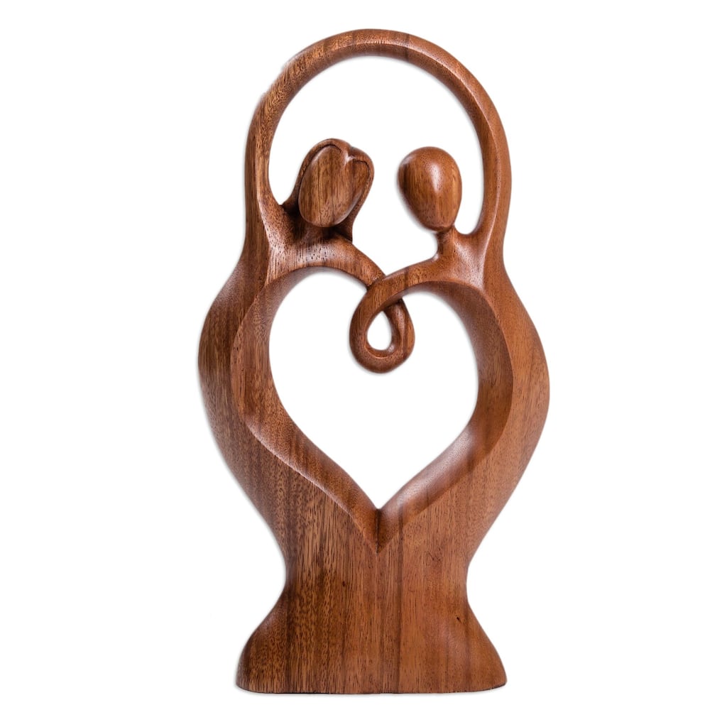 Novica Handmade Happier Dancing Wood Statuette
