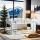 preview thumbnail 36 of 45, Artsy Solid Wooden Twin over Twin Bunk Bed with Ladder, Upper and Bottom Bed Platforms crafted with Strengthened Slats White
