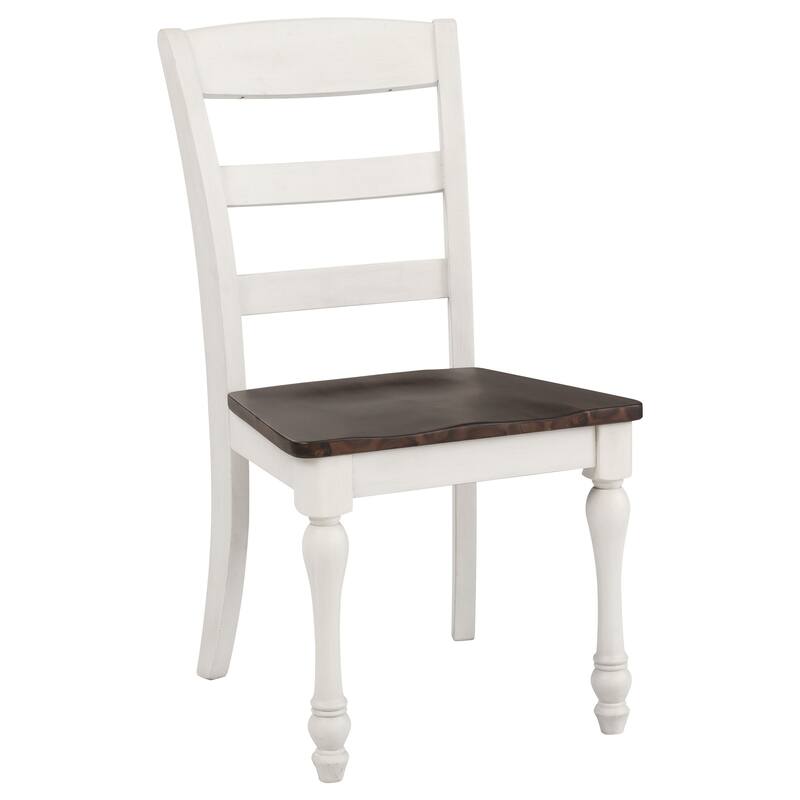 Madelyn Coastal White Wood Dining Side Chair (Set of 2)