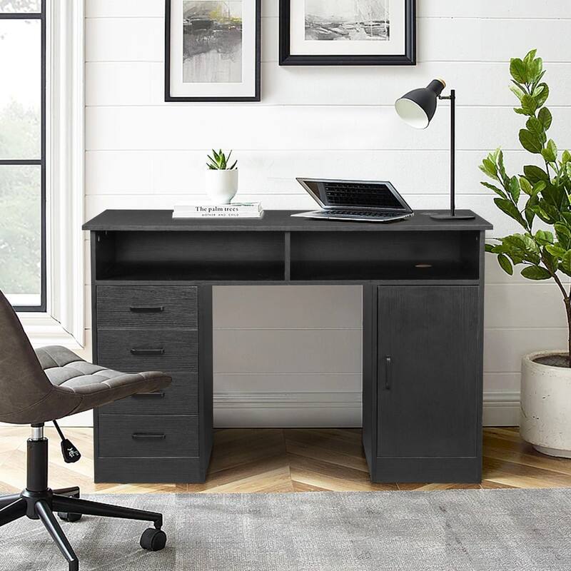 Manicure Table Computer Desk with 4 Drawers 1 Cabinet