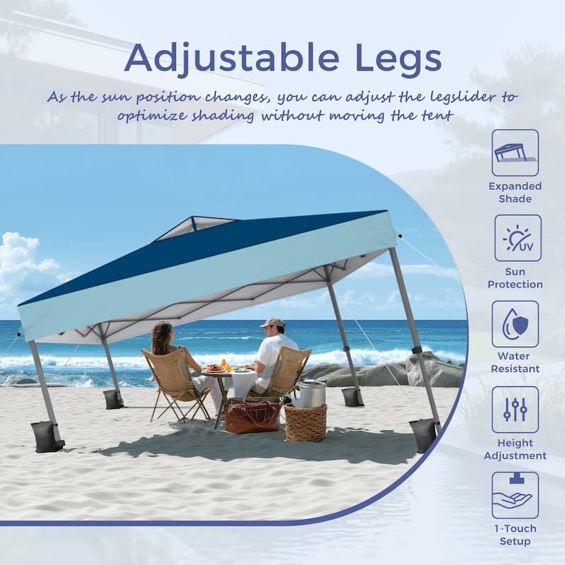 10' x 10' Pop Up Outdoor Canopy Tent Commercial Instant Reinforce Canopies with Wheel Carry Bag & Storage Pocket