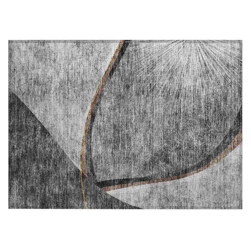 Machine Washable Indoor/ Outdoor Chantille Abstract Rug