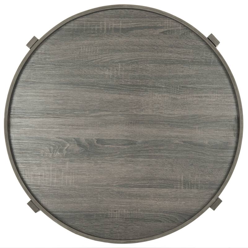 SAFAVIEH Cursten Rustic Dark Grey Round Coffee Table - 33" x 33" x 15"