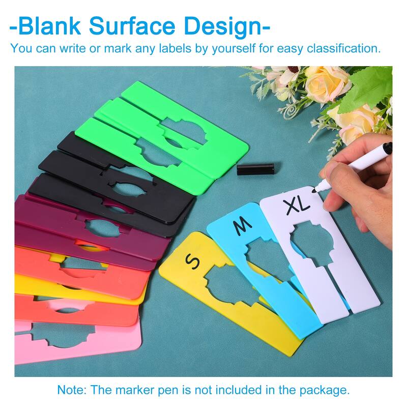 Clothes Dividers, Rectangle Dividers with Marker Pen, Multicolor - White/Black,Red/Purple/Blue/Yellow/Pink/Green