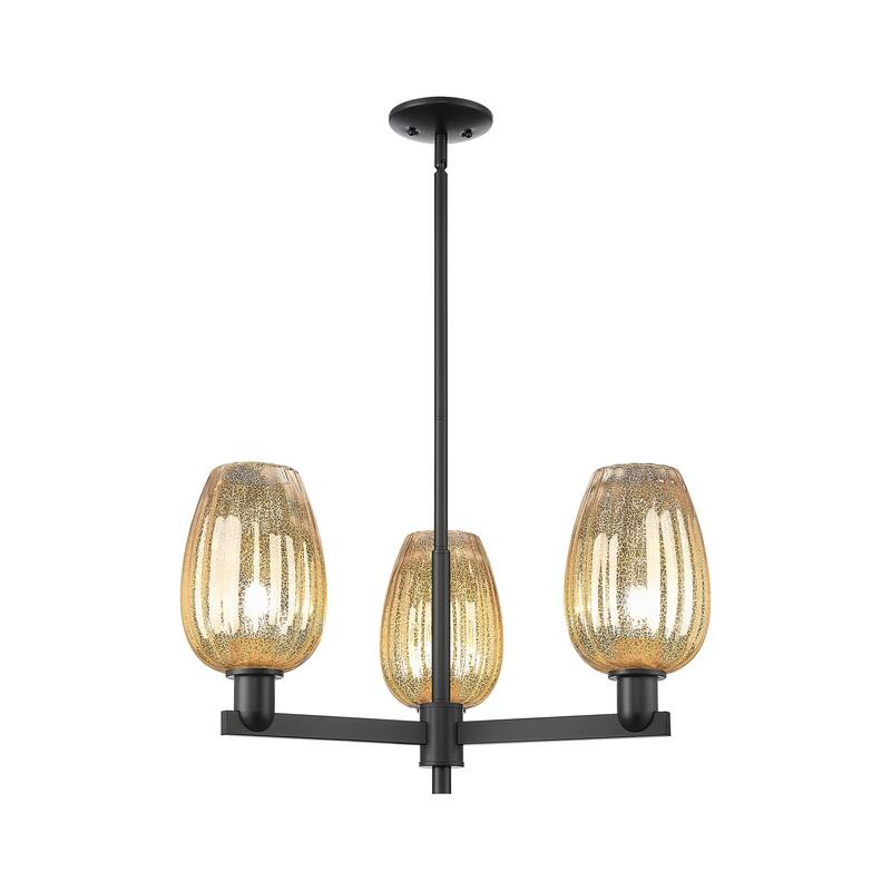 Innovations Lighting Downtown Urban - Preston - 3 Light 18" Flute Shade Stem Hung Chandelier