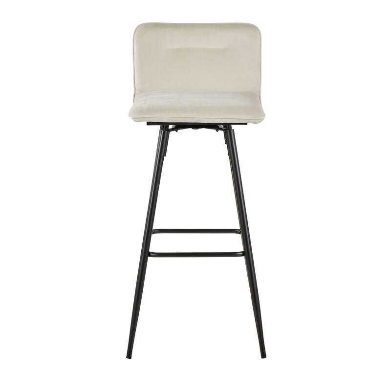 Porch & Den Kerby 30" Fixed-Height Swivel Bar Stool with Metal Legs & Square Footrest (Set of 2)