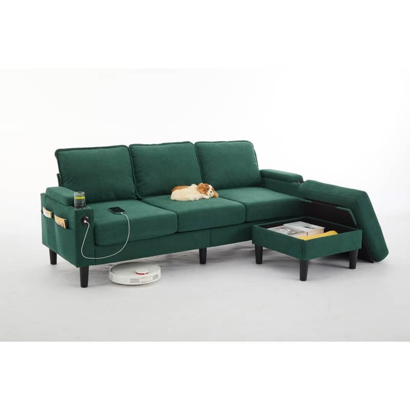 78" 3 Seater Sofa with Storage Bench