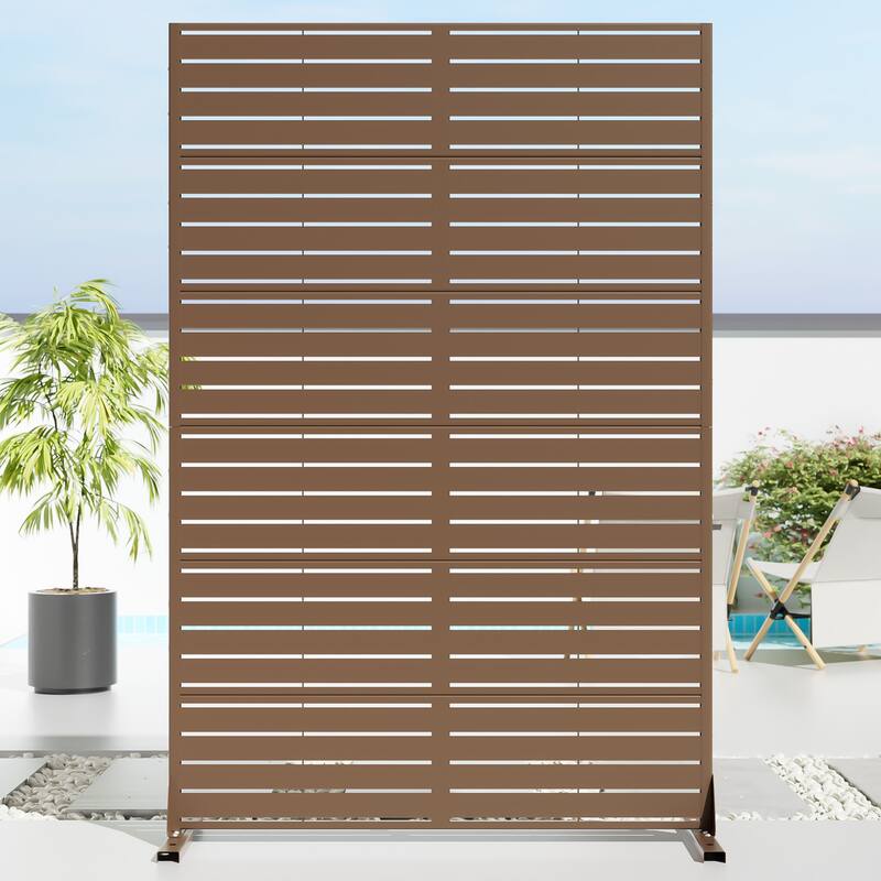 72in Dovelina Outdoor Freestanding Metal Privacy Screen Decorative Garden Fence