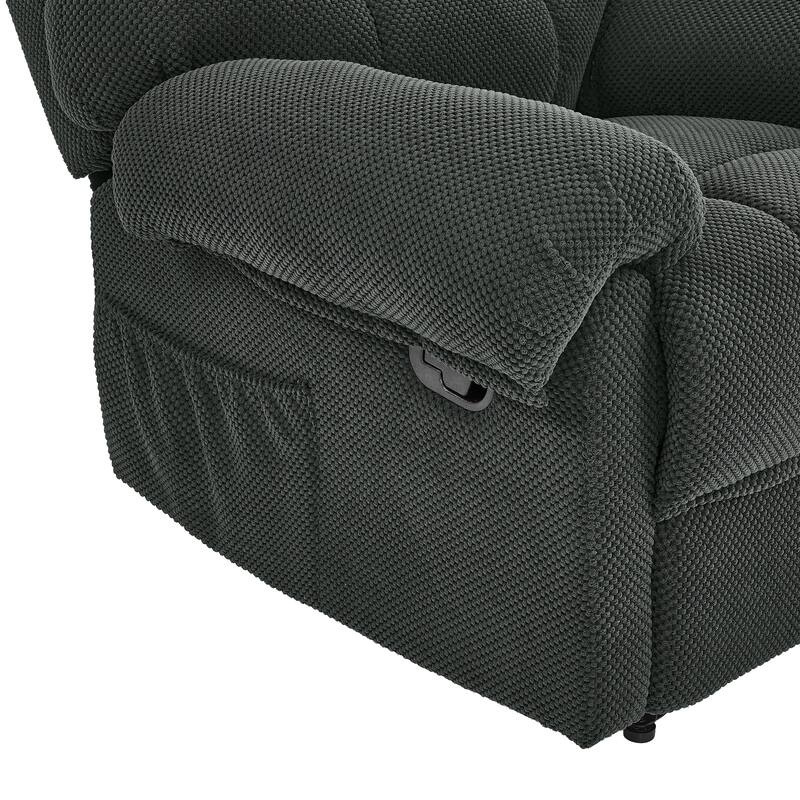 Recliner Chair, Overstuffed Armchair, Manual Recliner, Padded Footrest, Ergonomic Lounge Chair, Soft Fabric Recliner