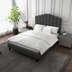 preview thumbnail 16 of 55, Tufted Upholstered Platform Bed with Sturdy Center Legs and Elegant Headboard for Bedroom by HULALA HOME