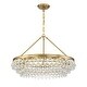 preview thumbnail 2 of 5, Calypso 6 Light Crystal Teardrop Vibrant Gold Chandelier - 30'' W x 20'' H