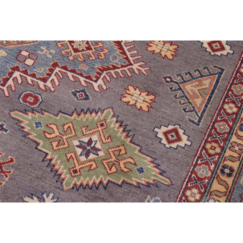 Bohemian Kazak Iris Gray/Light Blue Wool Rug - 8'4'' x 9'8''