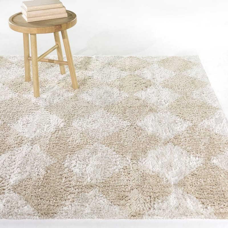 Galen Checkered Area Rug - 7'10" x 10' - Taupe - Rectangle