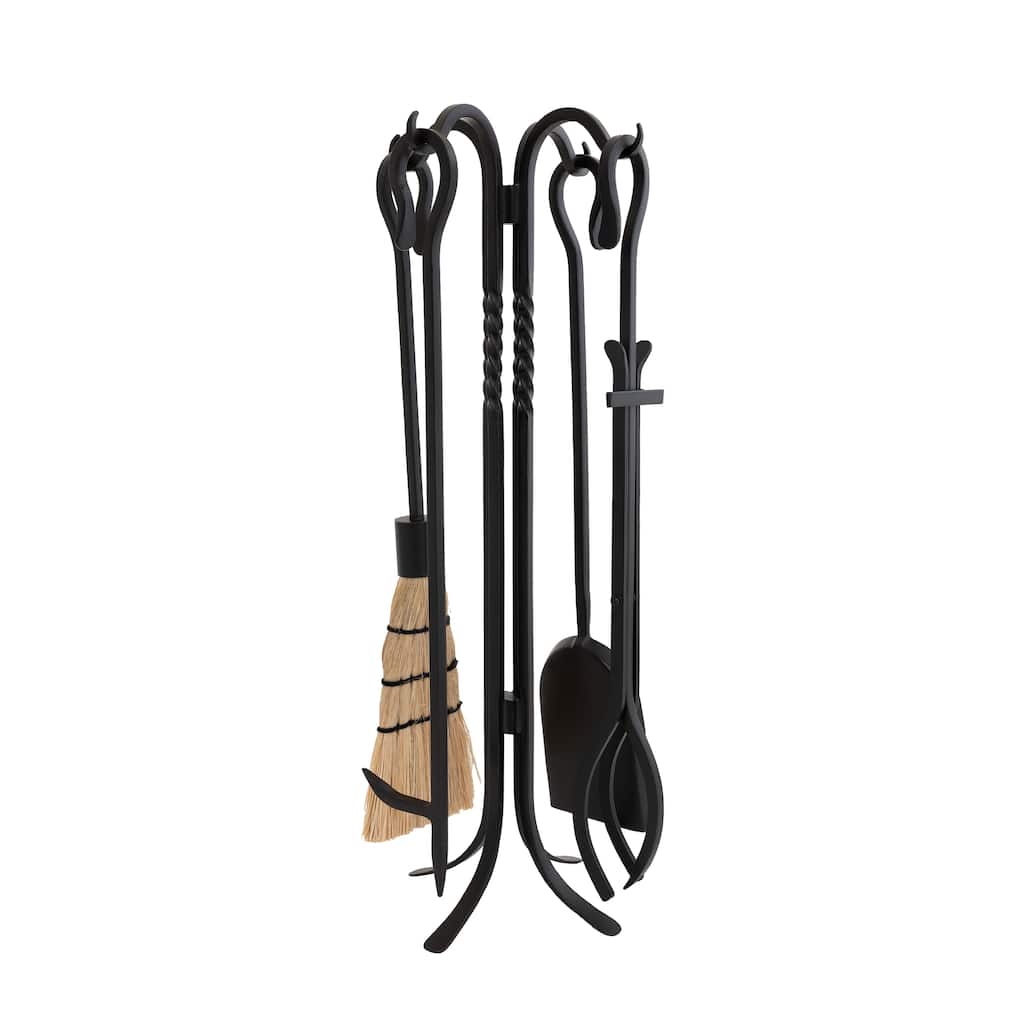 Achla Designs Shepherd's Hook III Mini Fireplace Set of 4 Tools, 26.5 Inch Tall, Black