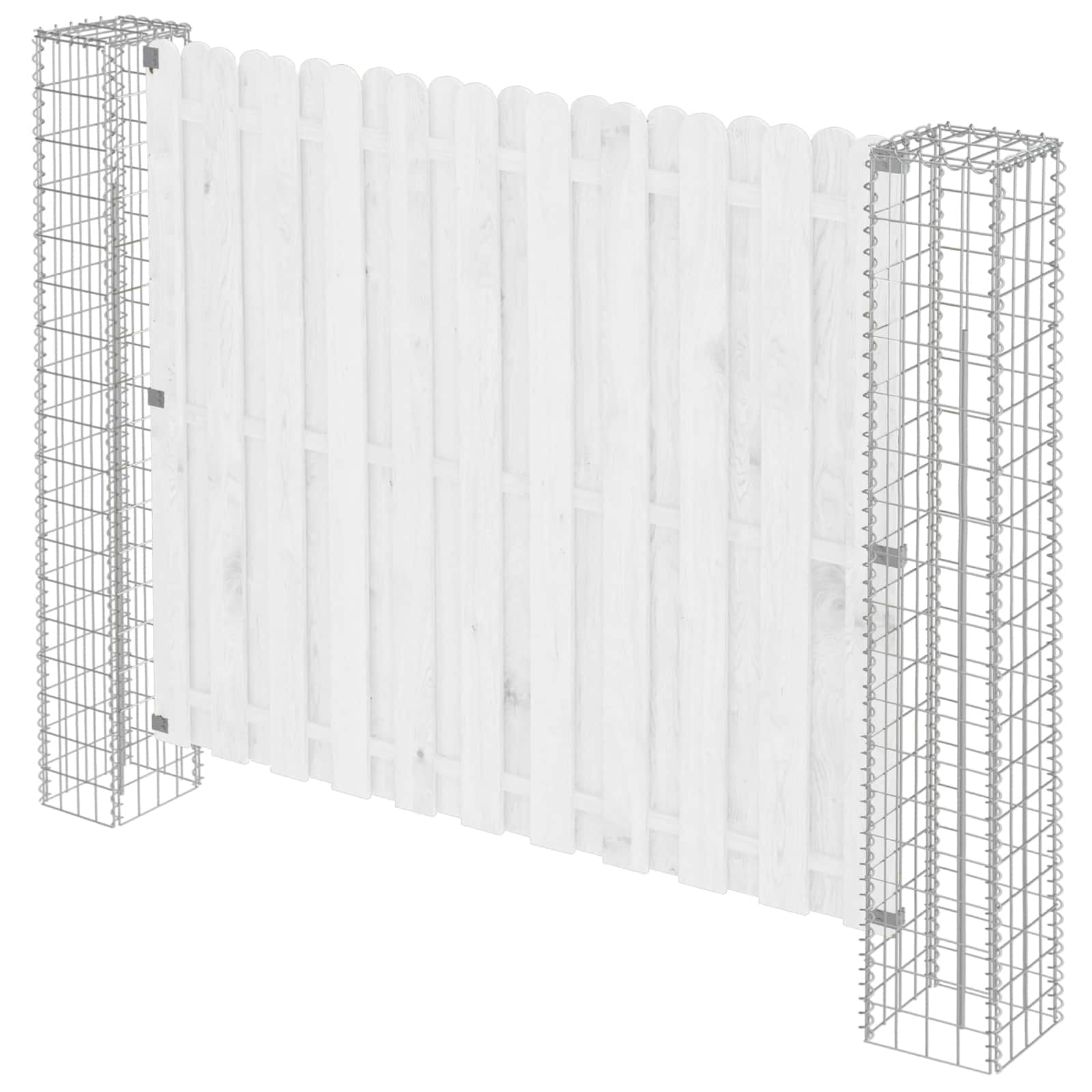 vidaXL Fence Post 2 pcs Silver 7.87 x 7.87 x 74.80 in Metal - 7.87 x 7.87 x 74.80 in