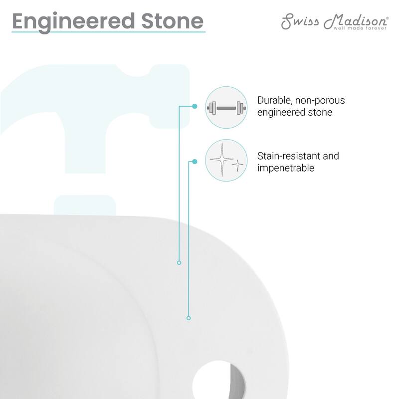 Terre 17.5" Right Side Faucet Wall-Mount Bathroom Sink in White