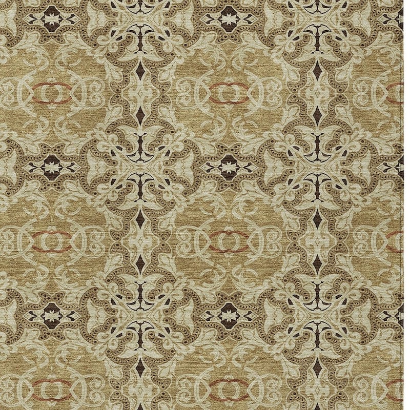 HomeRoots Medallion Transitional Rectangle Outdoor Rug
