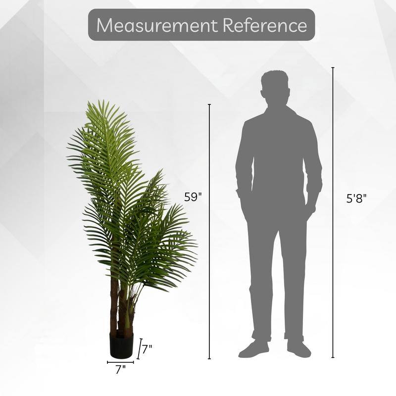 XBrand 59.1" Artificial Palm Tree - Realistic Faux Tropical Indoor Plant
