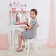 preview thumbnail 1 of 8, Teamson Kids - Dreamland Castle Play Vanity Set - White / Pink - 23.5"W x 12.5"L x 46.5"H