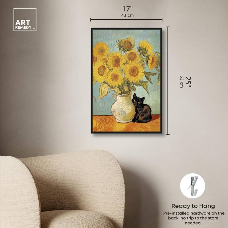 Sunflower Kitten Canvas by Art Remedy