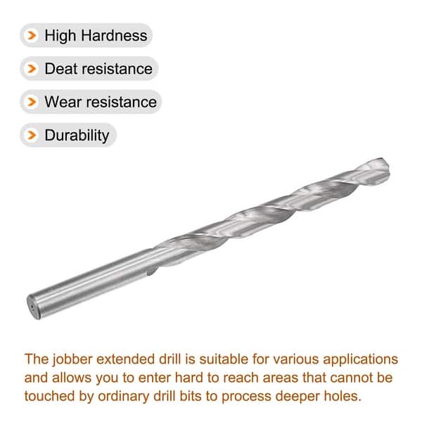 Extra Long 2mm HSS Twist Drill Bit Set – 160mm Total Length, Titanium Coated, For Copper, Aluminum, Wood, And Soft Metals (2-Pack)