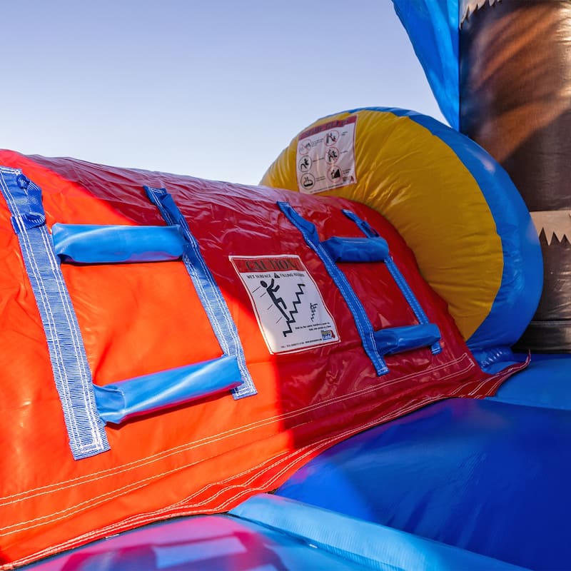 HeroKiddo 15' Ocean Shark Commercial Grade Inflatable Water Slide with Attached Splash Pool (No Blower Included), Outdoor Fun