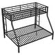 preview thumbnail 10 of 8, Black Twin XL over Queen Size Metal Bunk Bed with Ladder & Guardrails for Kids