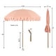preview thumbnail 20 of 18, Horizon Coastal Scalloped Edge Beach Umbrella with Fringe, Push-Button Tilt, UV 50 Outdoor Canopy and Portable Carry Bag