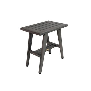 CoastalVogue MidCentury Antique Gray 18" Teak Shower Bench