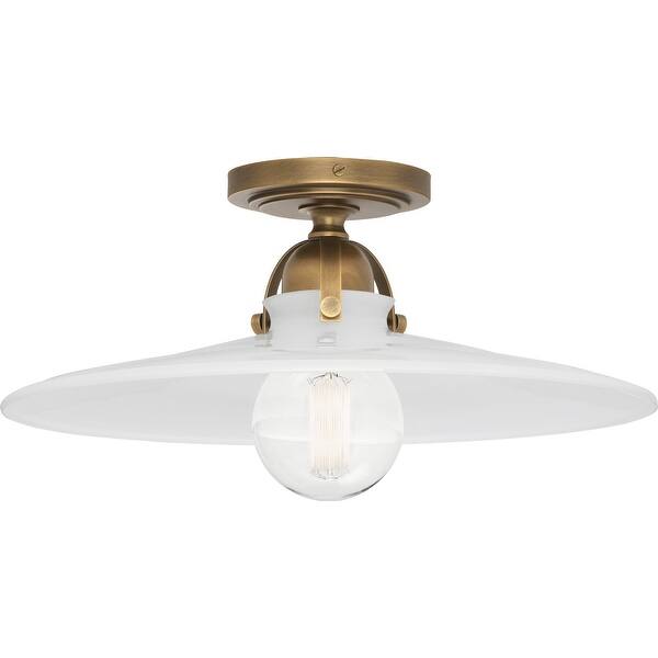slide 1 of 1, Robert Abbey One Light Flushmount Rico Espinet Arial Warm Brass - Exact Size