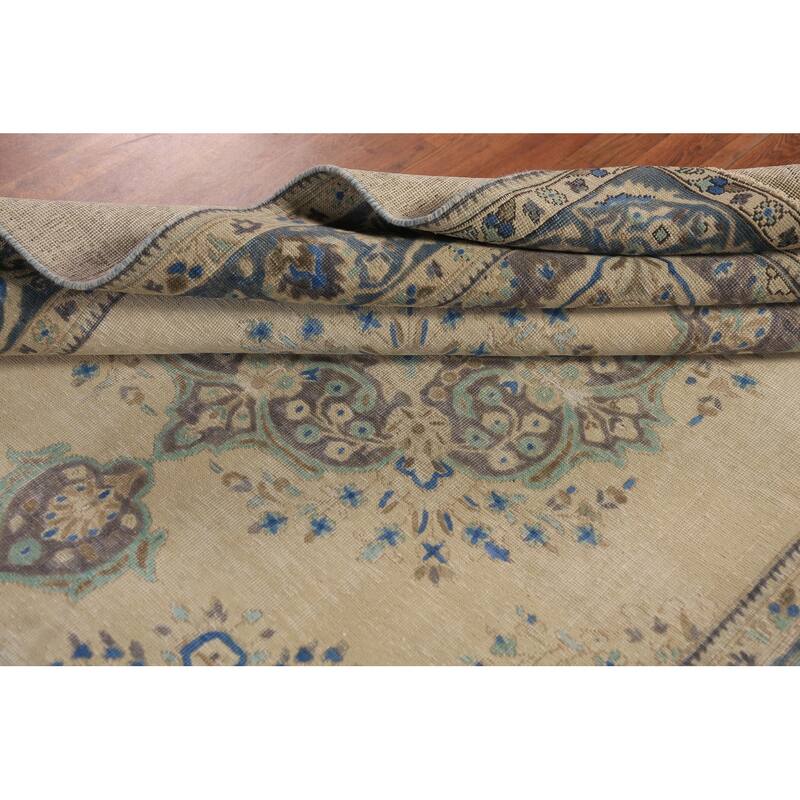 Medallion Tabriz Persian Area Rug Oriental Handmade Floral Wool Carpet - 6'4"x 8'10"