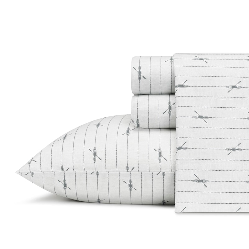 Eddie Bauer Printed Cotton Percale Deep Pocket Sheet Set - Twin - Downstream