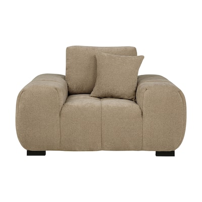 Upholstered Accent Chair with Track Arms in Camel