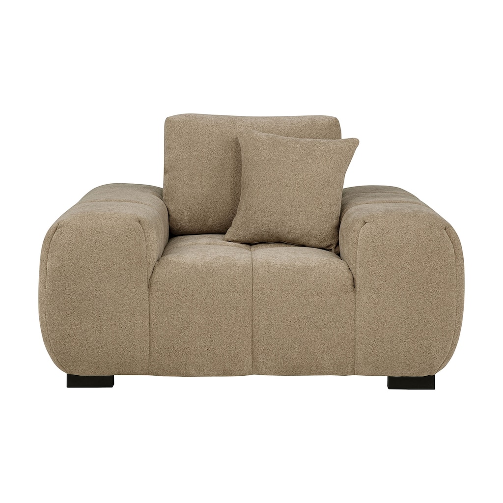 Upholstered Accent Chair with Track Arms in Camel