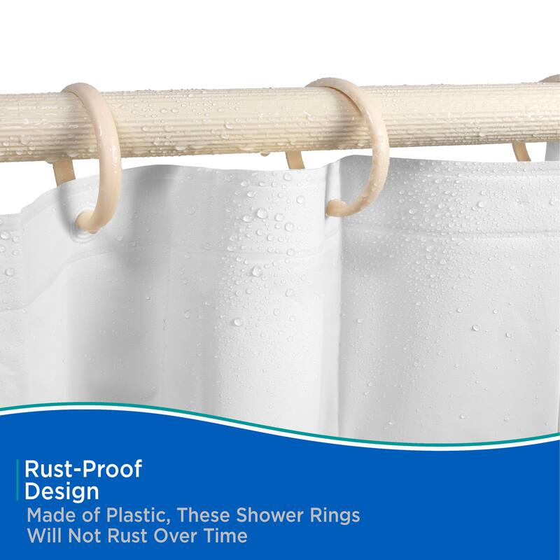 Kenney Smooth Shower Curtain Rings, Set of 12