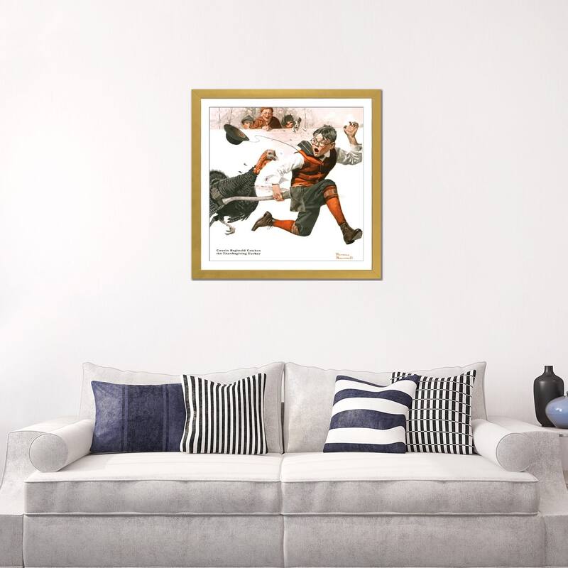 iCanvas "Cousin Reginald Catches the Thanksgiving Turkey" by Norman Rockwell