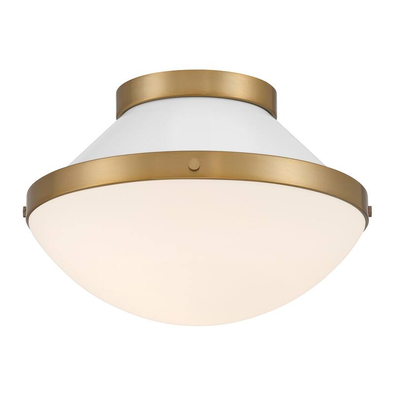 Crystorama Lighting Group XAN-8001 Xander 12" Wide Flush Mount Bowl - Vibrant Gold / White