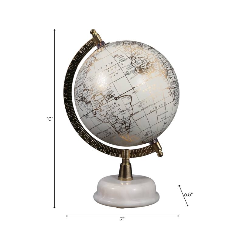 Resin Decorative Globe Modern Sleek Wood Base for Casual Home - 10.0"