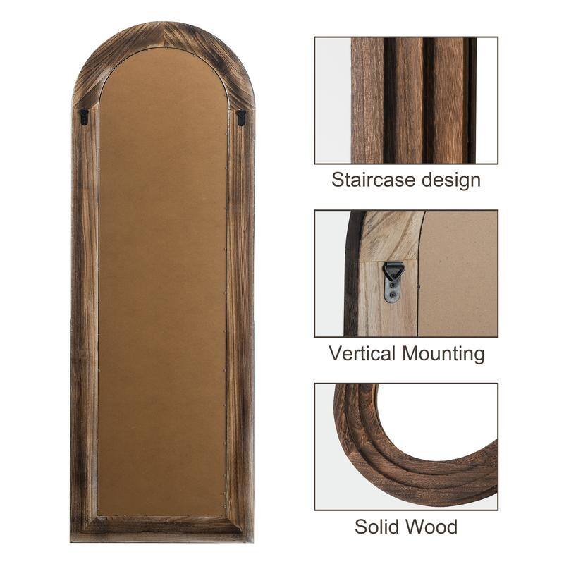 Classic Arched Solid Wood Framed Full Length Mirror