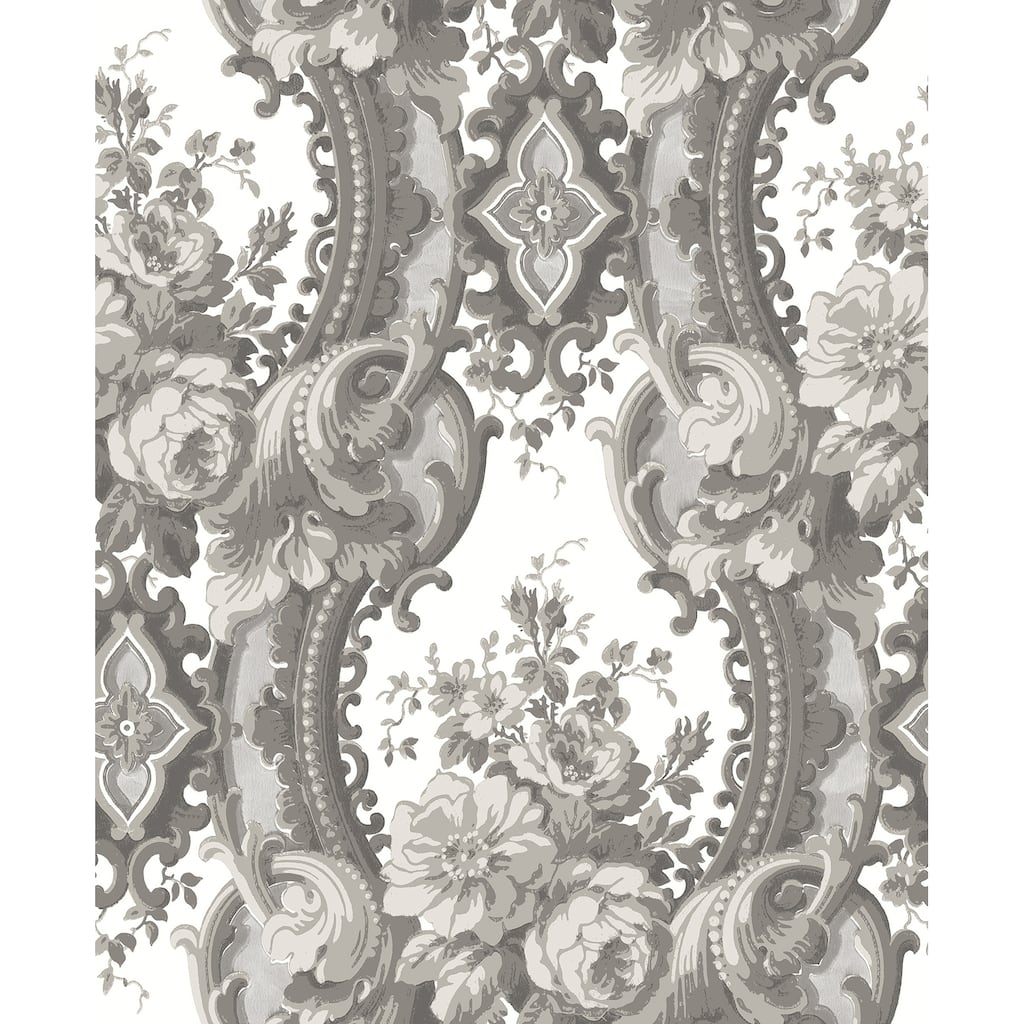 A-Street Prints Dreamer Grey Damask Wallpaper