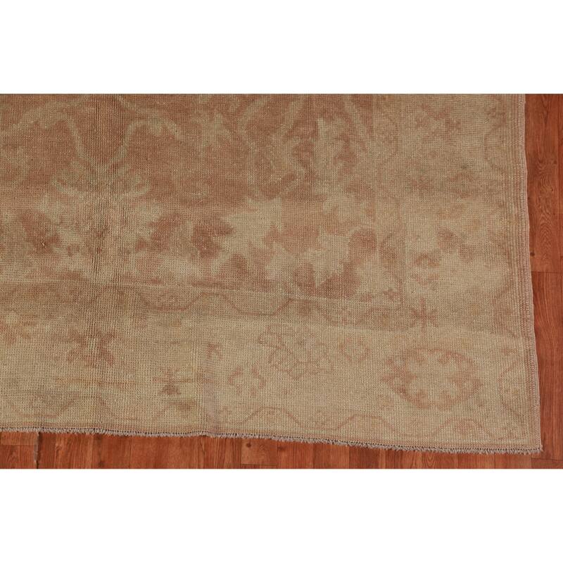 Hand Knotted Oriental 100% Wool Carpet Transitional All-Over Oranges & Rust Oushak Area Rug - 15' 7'' X 6' 8''