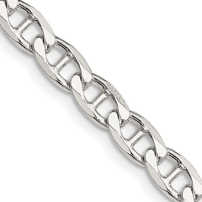 Curata 925 Sterling Silver 5.7mm Flat Cuban Anchor Chain Necklace Options: 16 18 20 22 24