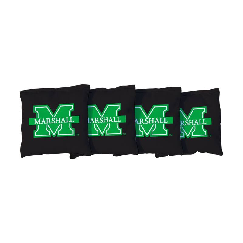 Marshall Thundering Herd Black Cornhole Bags - All-Weather Resin Filled
