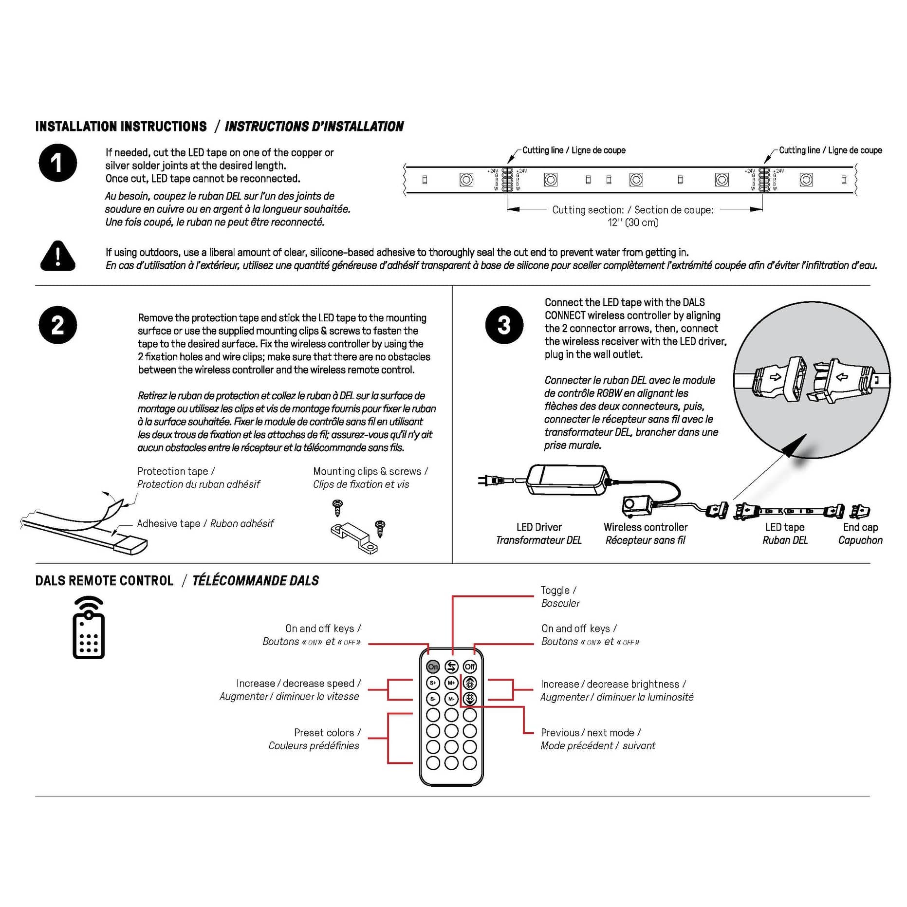 DALS Lighting 24 Feet Smart RGB CCT Outdoor Tape Light Kit 24 Feet
