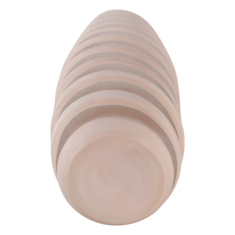 Glass Vase Carved Tall Ribbed Silhouette for Floral Arrangements