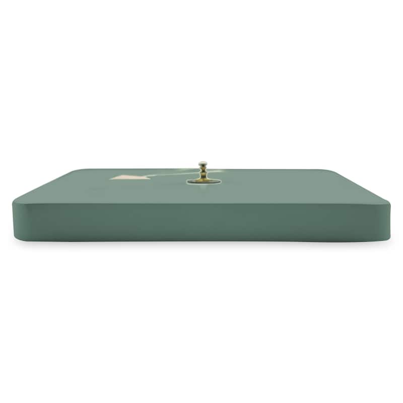 Manchester Minimalist Square Silent Modern Wall Clock in MDF with Silent Non-Ticking Design and Aluminum Hands for Home Office